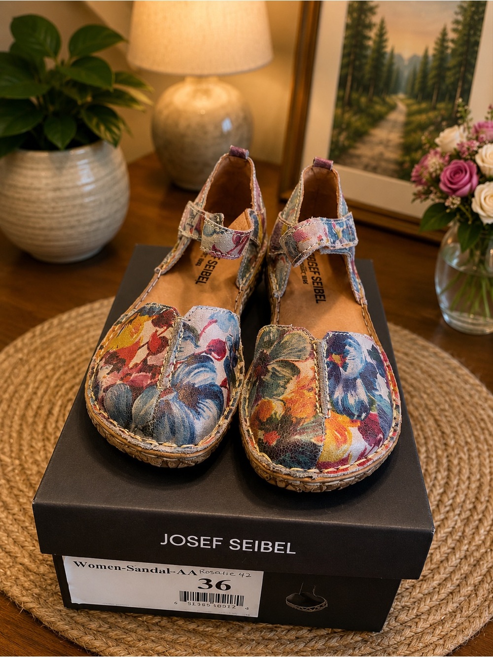 Josef Seibel Floral Leather Mary Jane Shoes EU 36 / US Women’s 6–6.5 New in Box